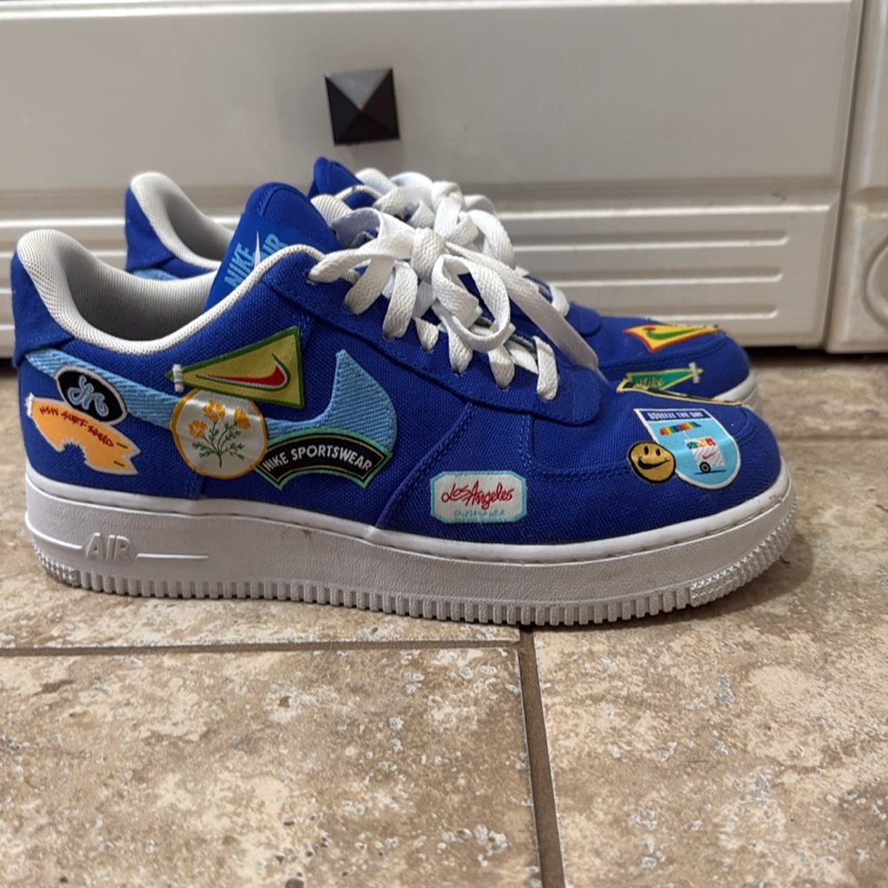 Nike Air Force 1 Low “Los Angeles” Custom Patch Sneakers - Women’s Size 8